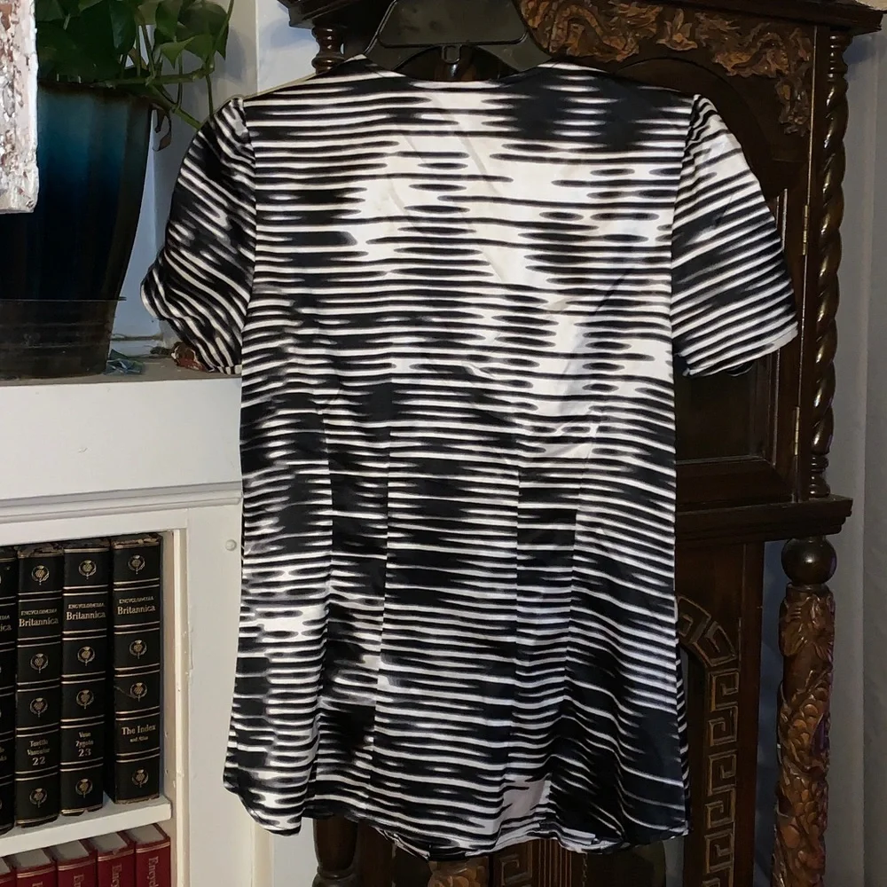 Like New Women’s Shirt Sleeve Satiny Blouse, Sz Small - Picture 5 of 5